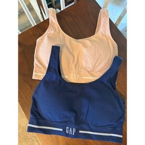 Gap Womens Seamless sports bralette Set 2 Pack Navy and Pink Size Medium